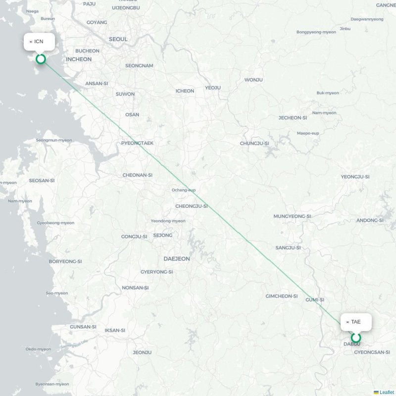 TAE - ICN route map