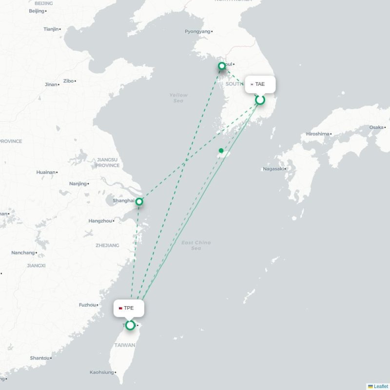 TAE - TPE route map