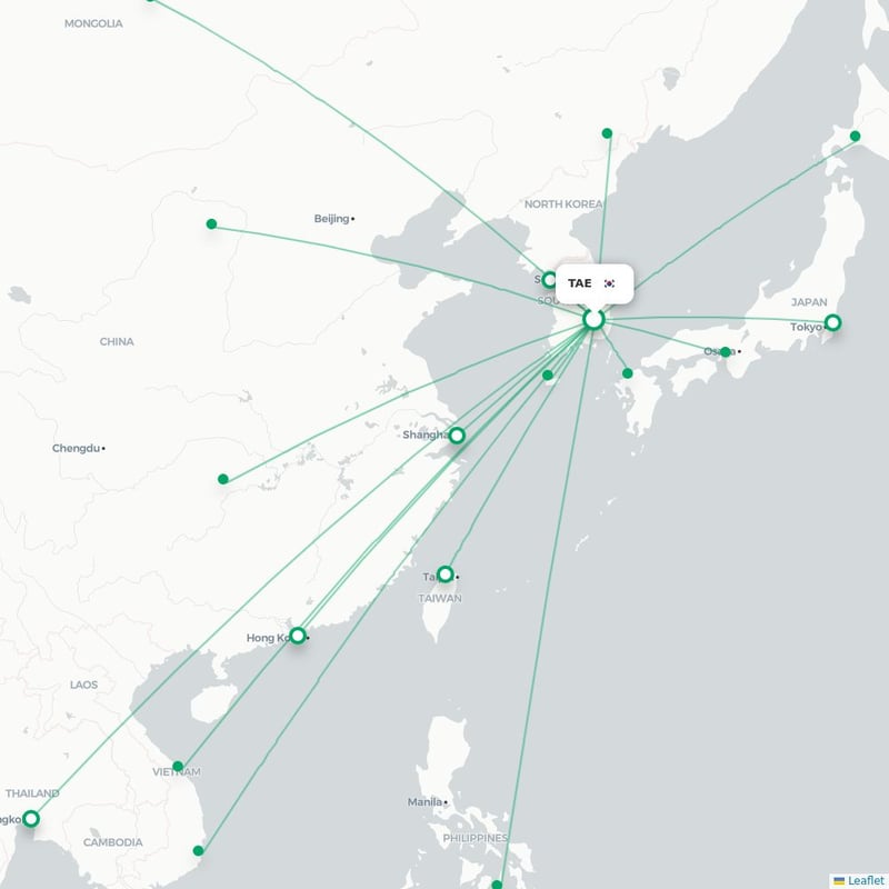 Route map Taegu  TAE airport