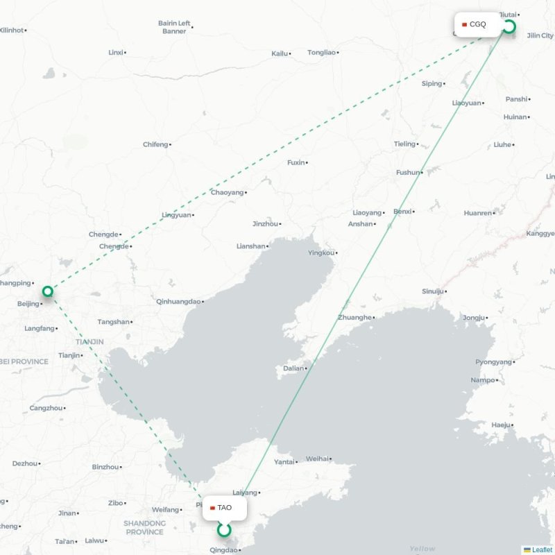 TAO - CGQ route map