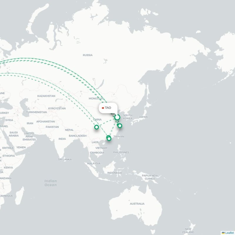 TAO - LHR route map