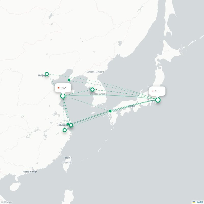 TAO - NRT route map