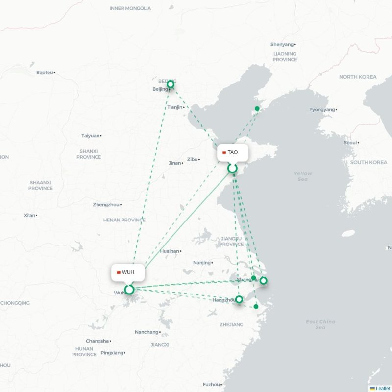 TAO - WUH route map
