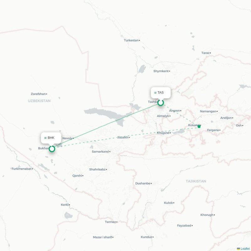 TAS - BHK route map