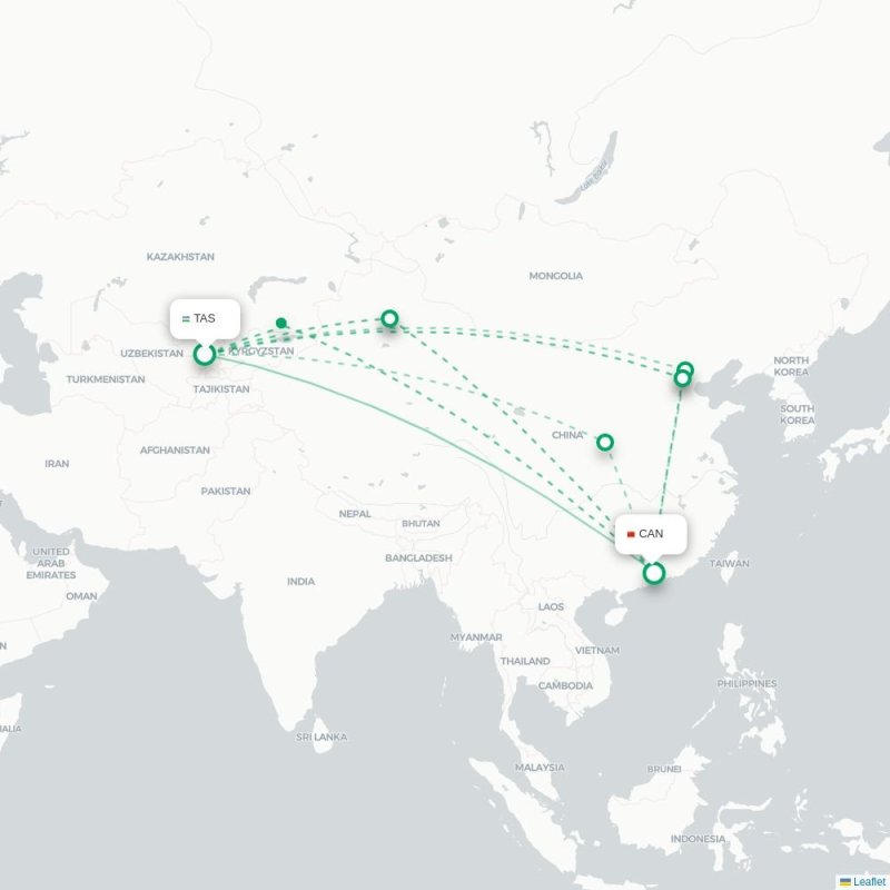 TAS - CAN route map