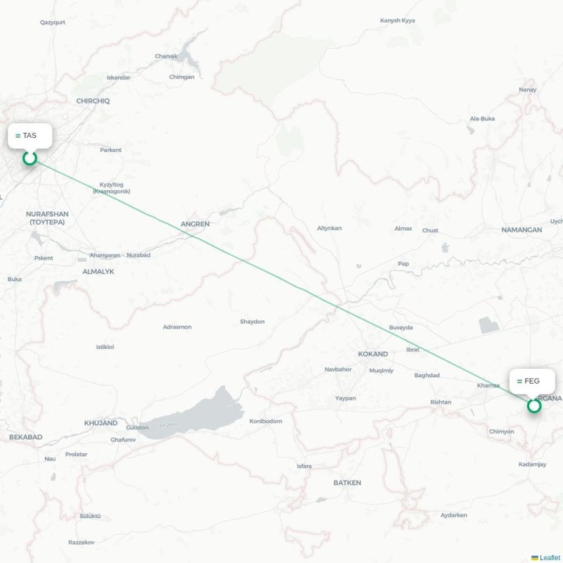 TAS - FEG route map