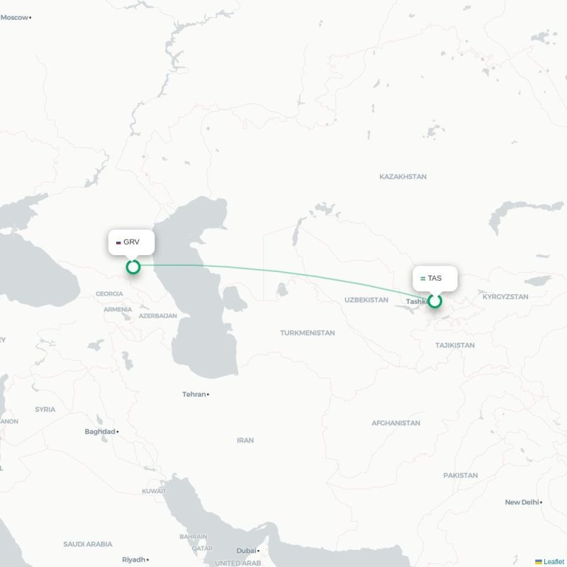 TAS - GRV route map