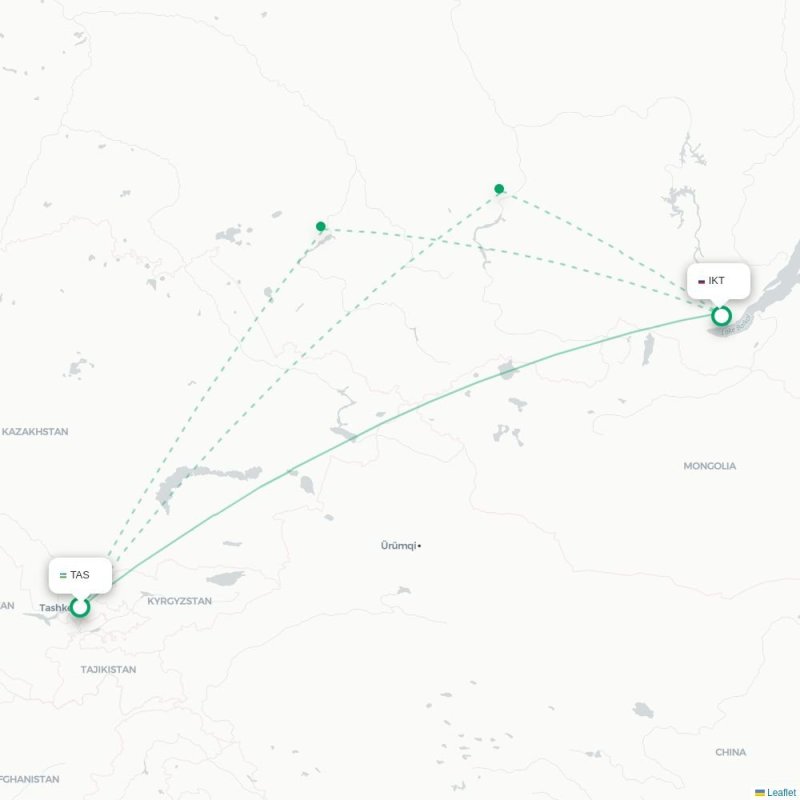 TAS - IKT route map