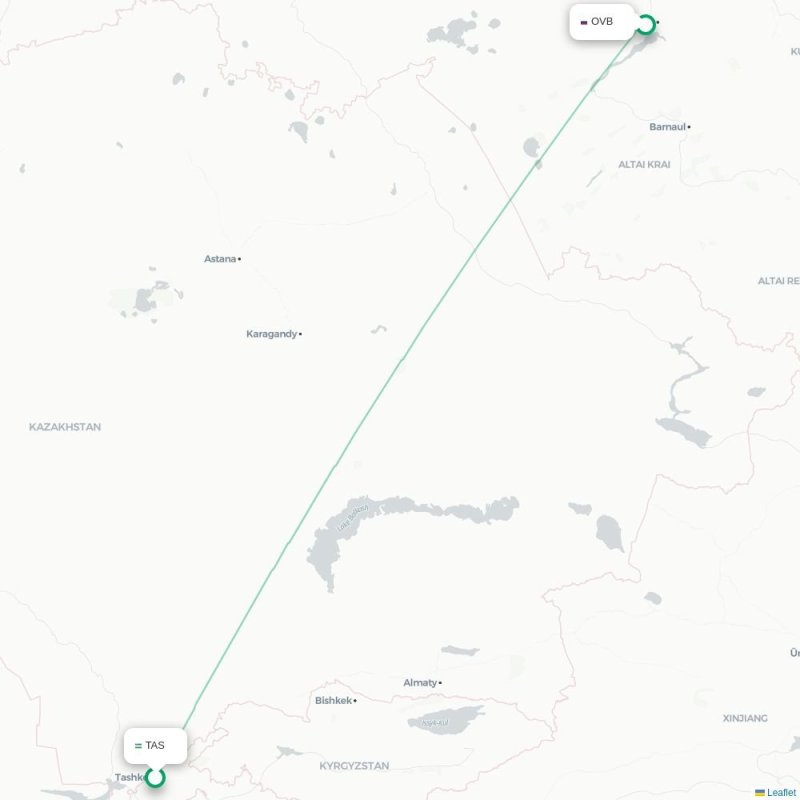 TAS - OVB route map