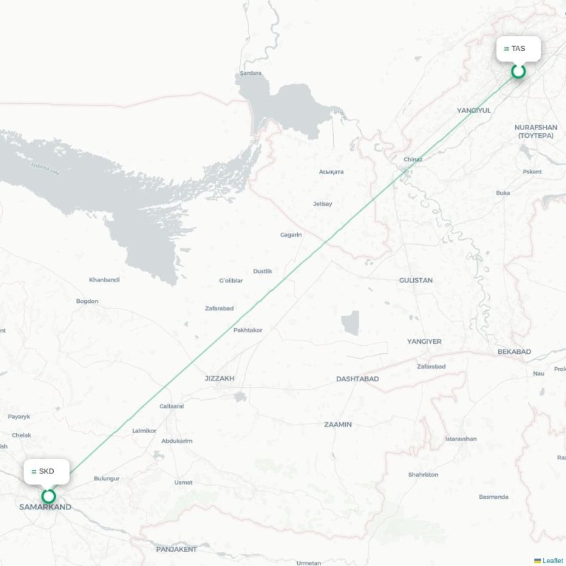 TAS - SKD route map