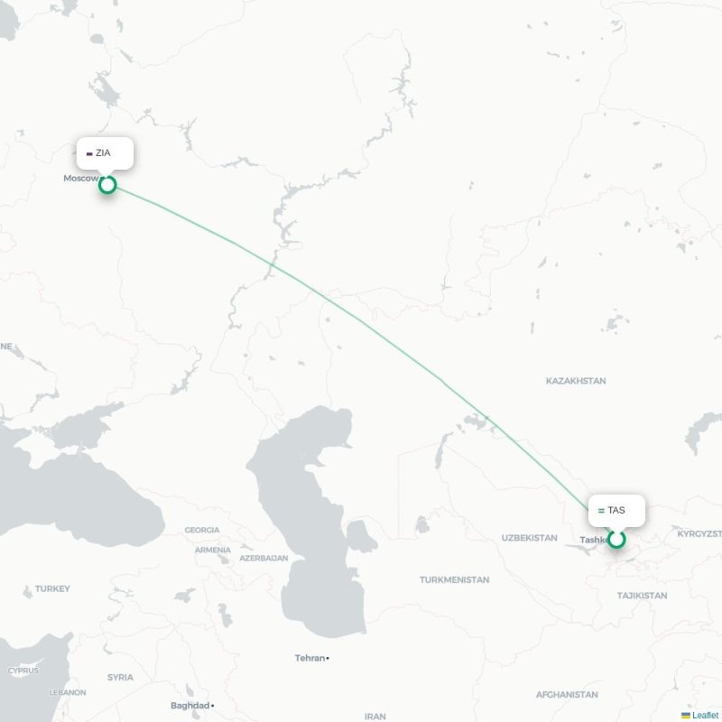 TAS - ZIA route map