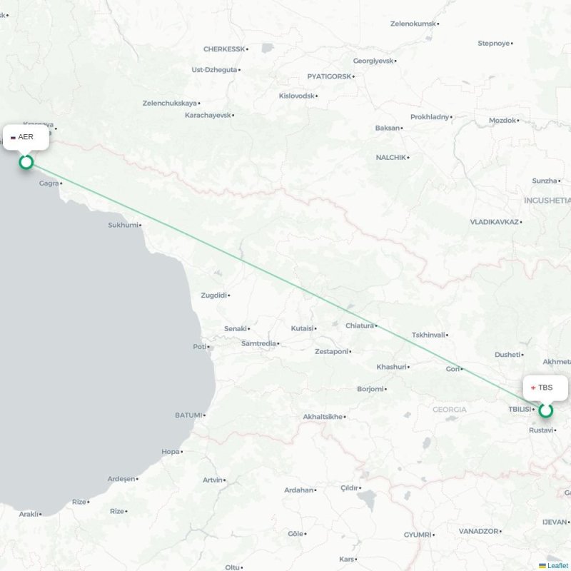 TBS - AER route map