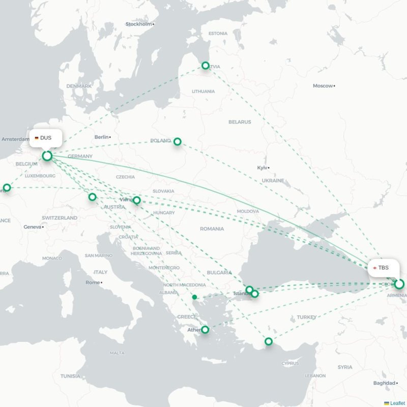 TBS - DUS route map
