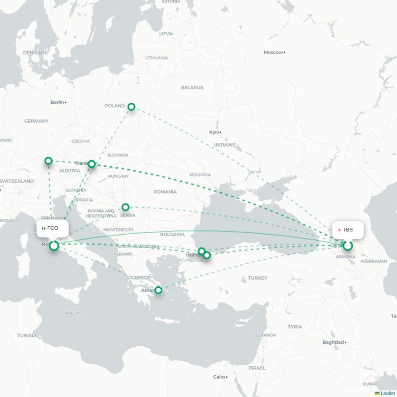 TBS - FCO route map