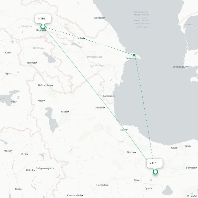 TBS - IKA route map