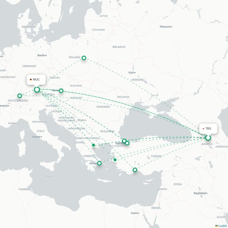 TBS - MUC route map