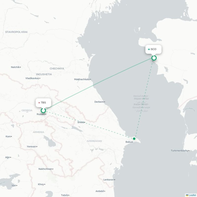 TBS - SCO route map