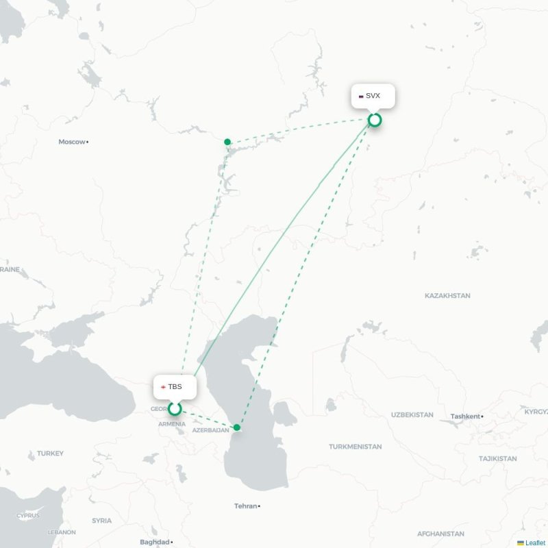 TBS - SVX route map