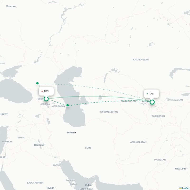 TBS - TAS route map
