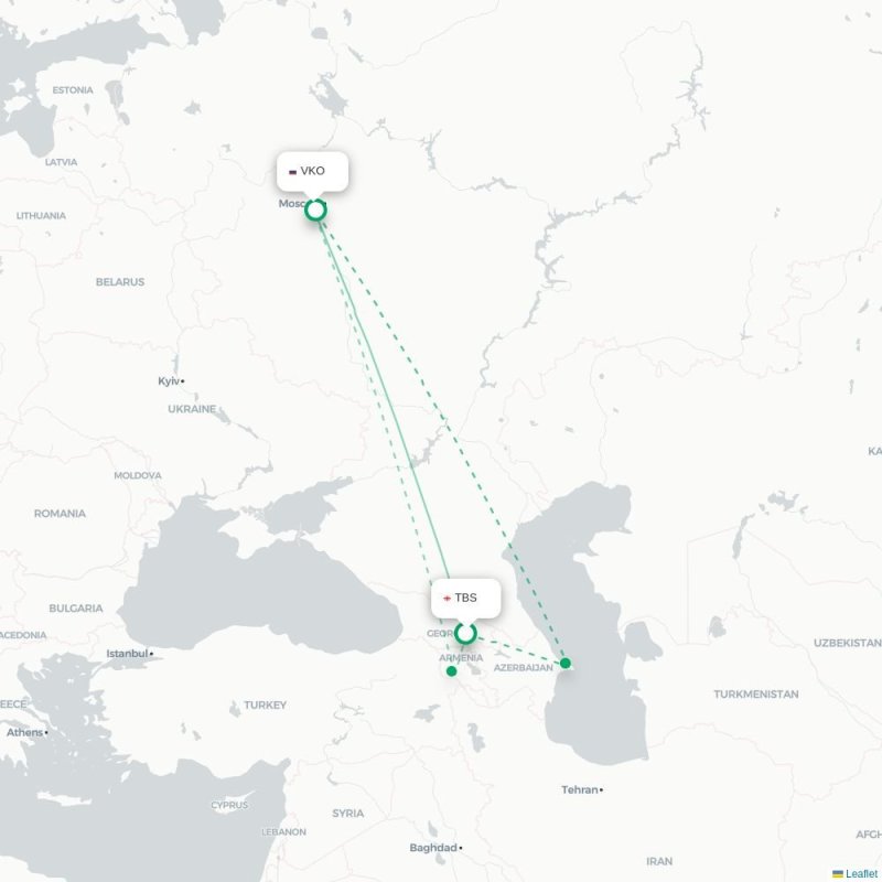 TBS - VKO route map