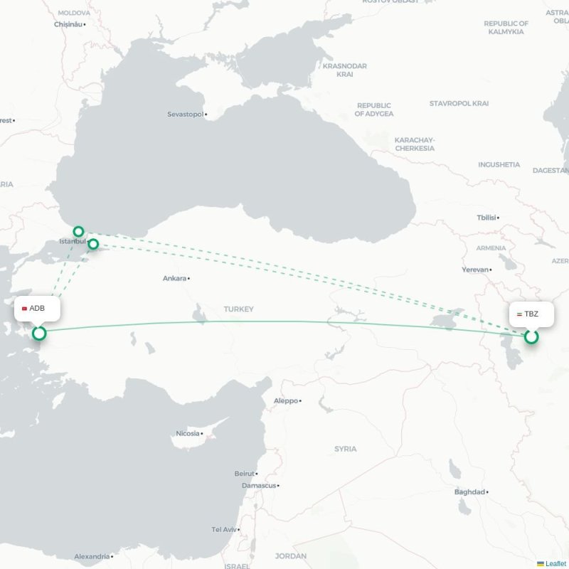 TBZ - ADB route map