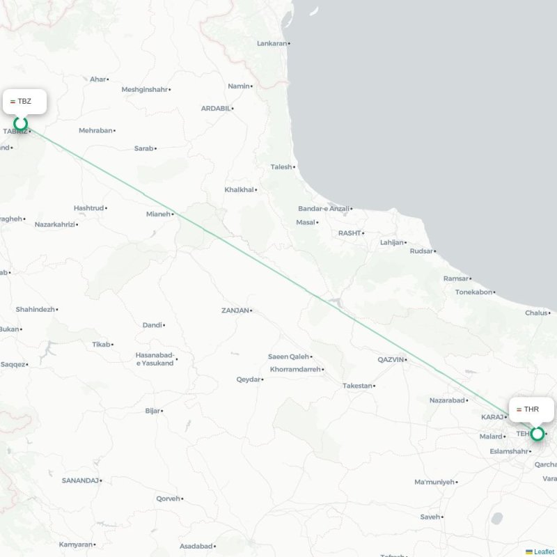 TBZ - THR route map