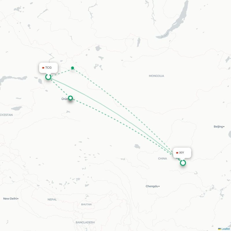 TCG - XIY route map
