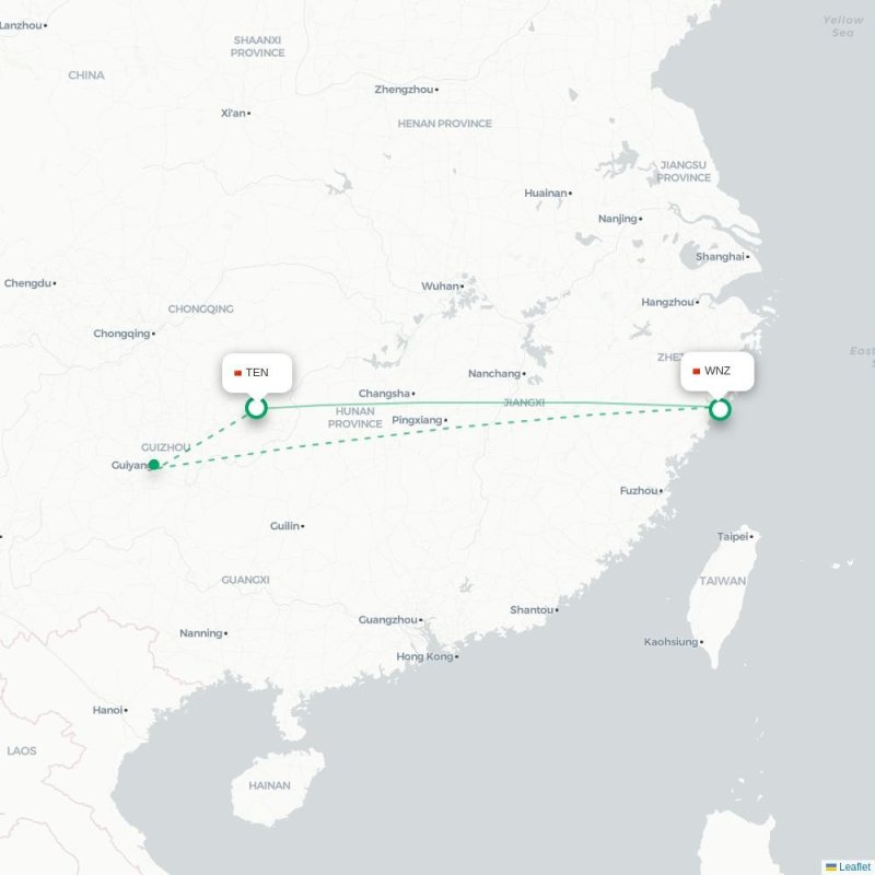 TEN - WNZ route map