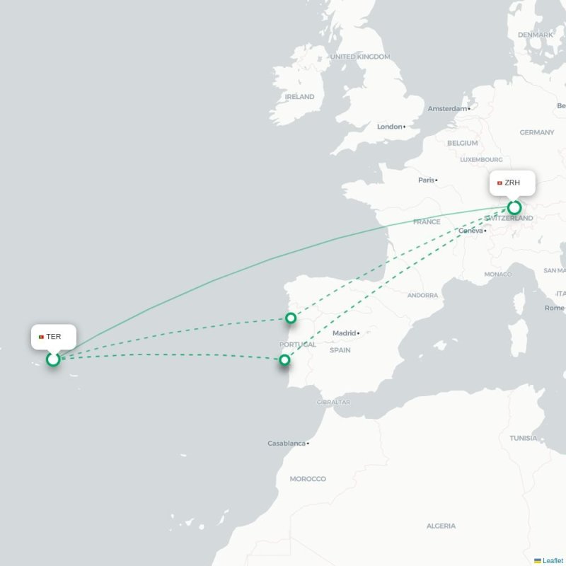 TER - ZRH route map