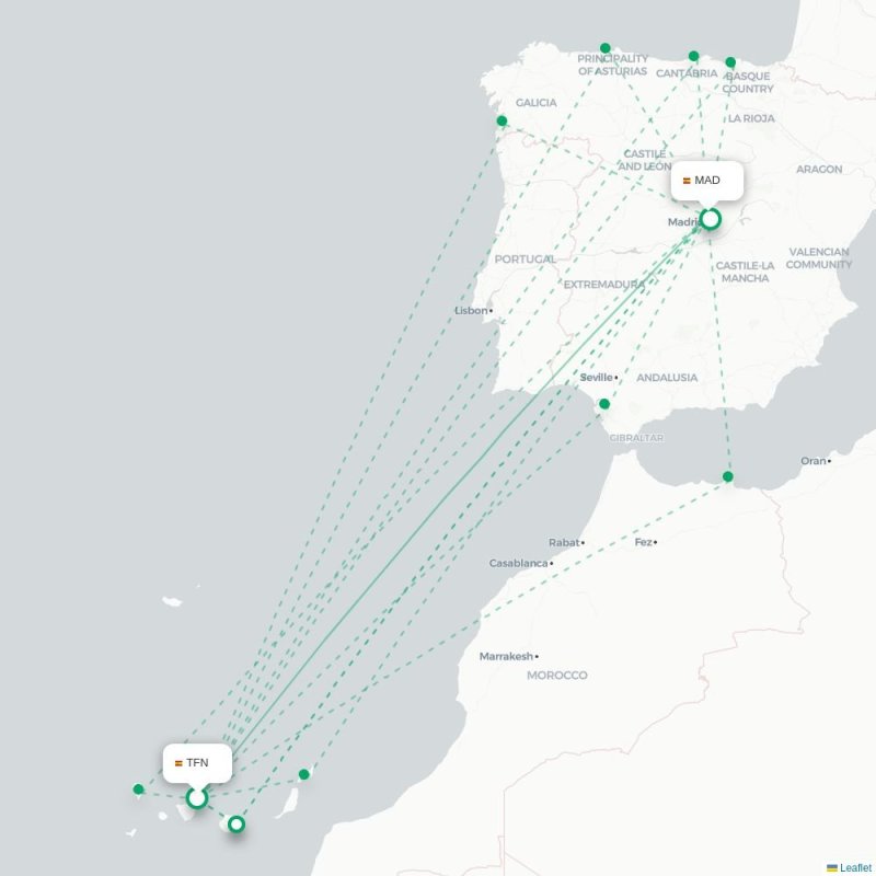 TFN - MAD route map