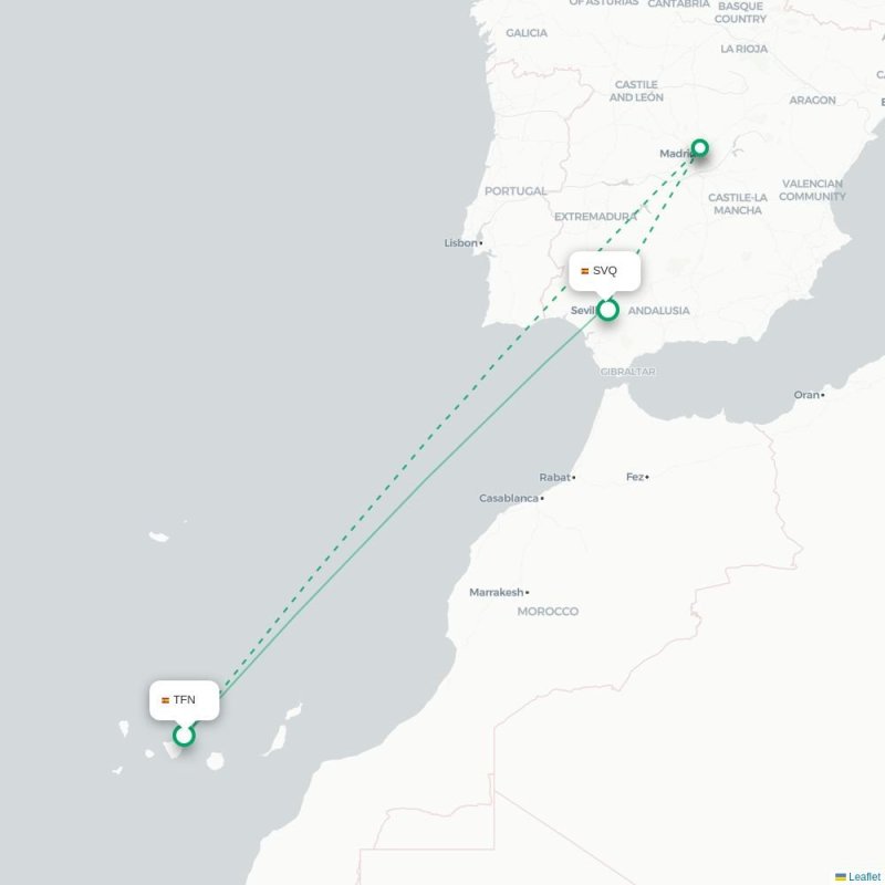 TFN - SVQ route map