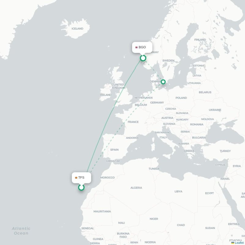 TFS - BGO route map