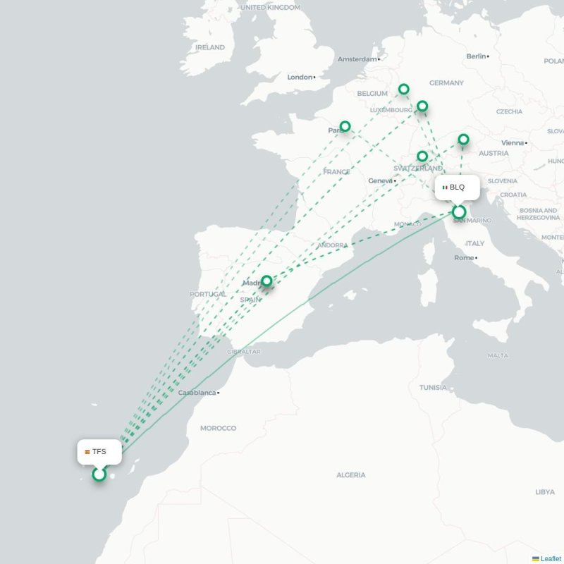 TFS - BLQ route map