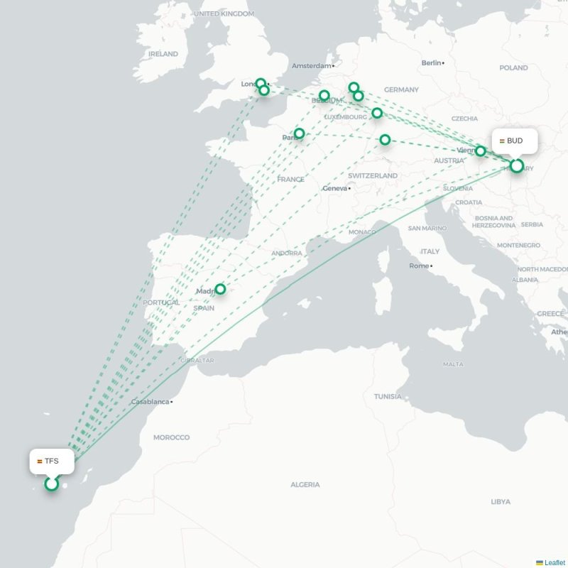 TFS - BUD route map