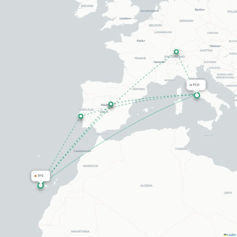 TFS - FCO route map