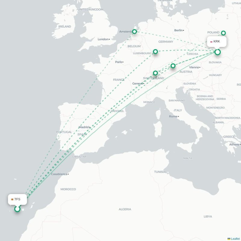 TFS - KRK route map