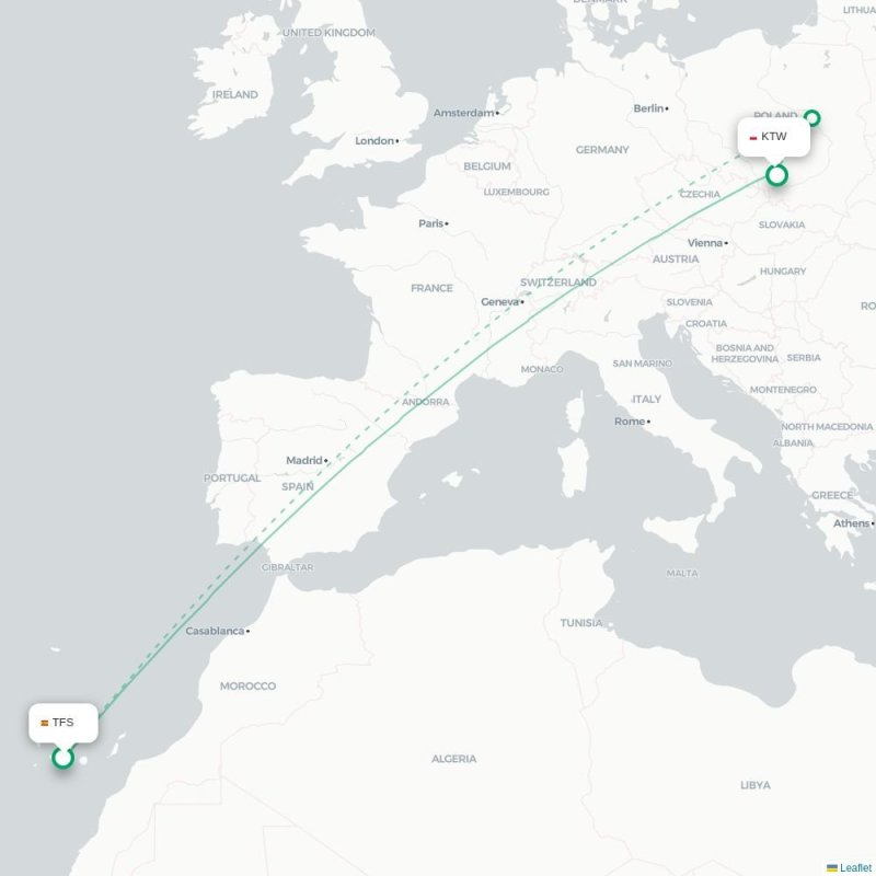 TFS - KTW route map