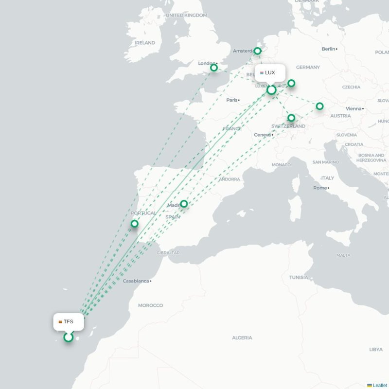 TFS - LUX route map