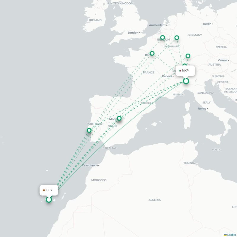 TFS - MXP route map