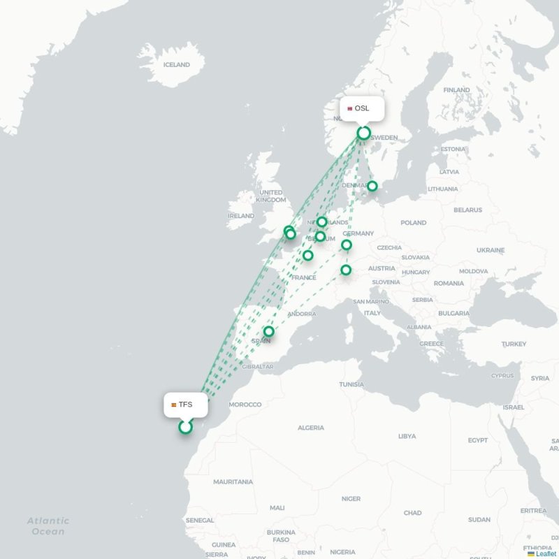 TFS - OSL route map