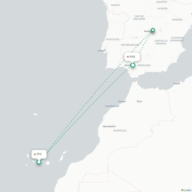 TFS - SVQ route map