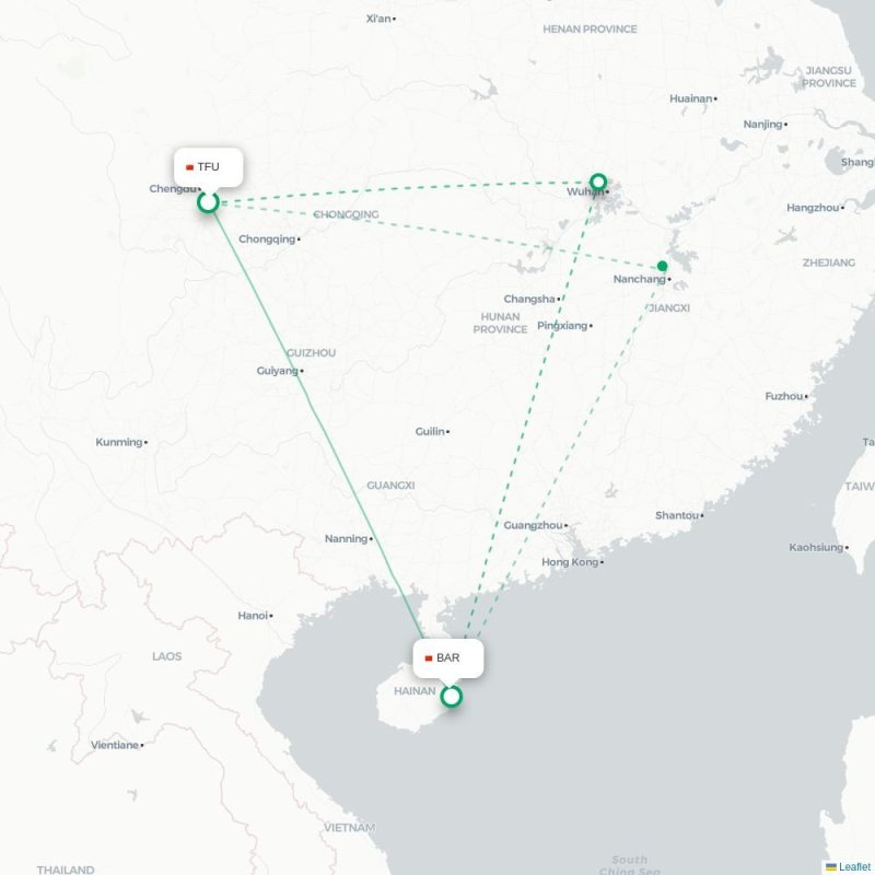 TFU - BAR route map