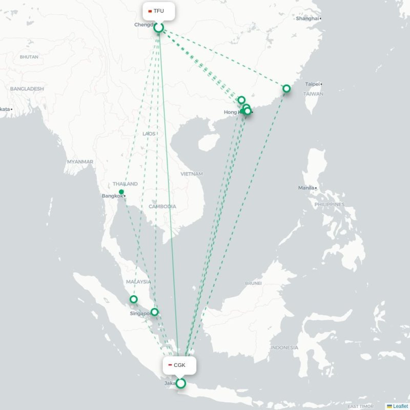 TFU - CGK route map