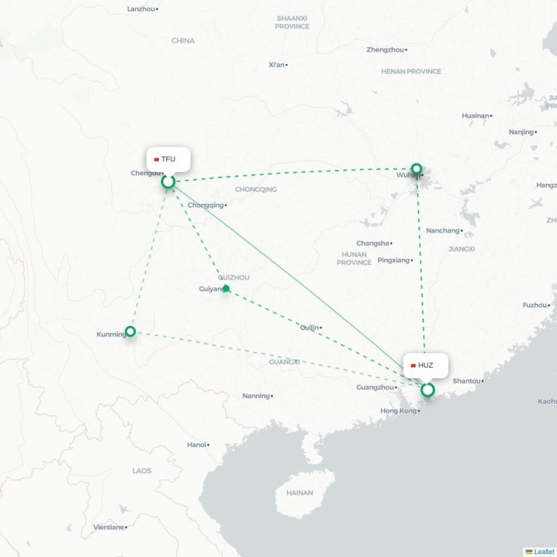 TFU - HUZ route map