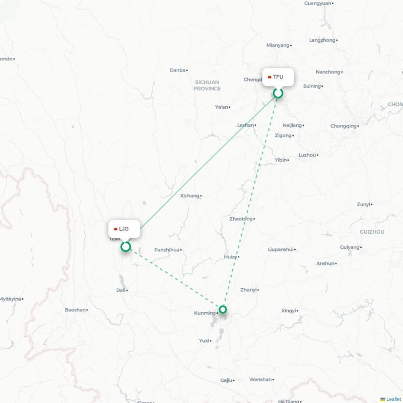 TFU - LJG route map