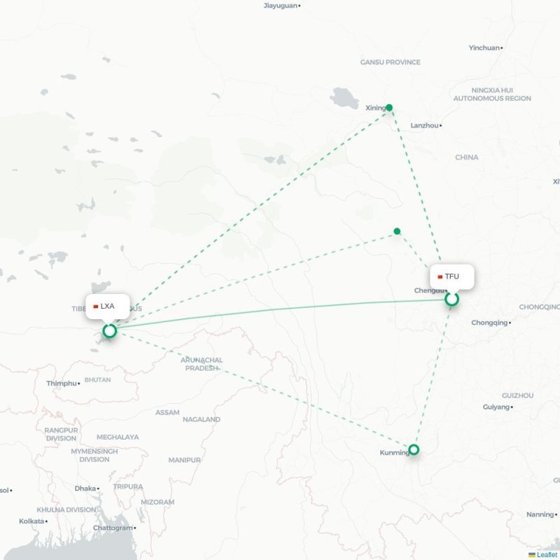 TFU - LXA route map