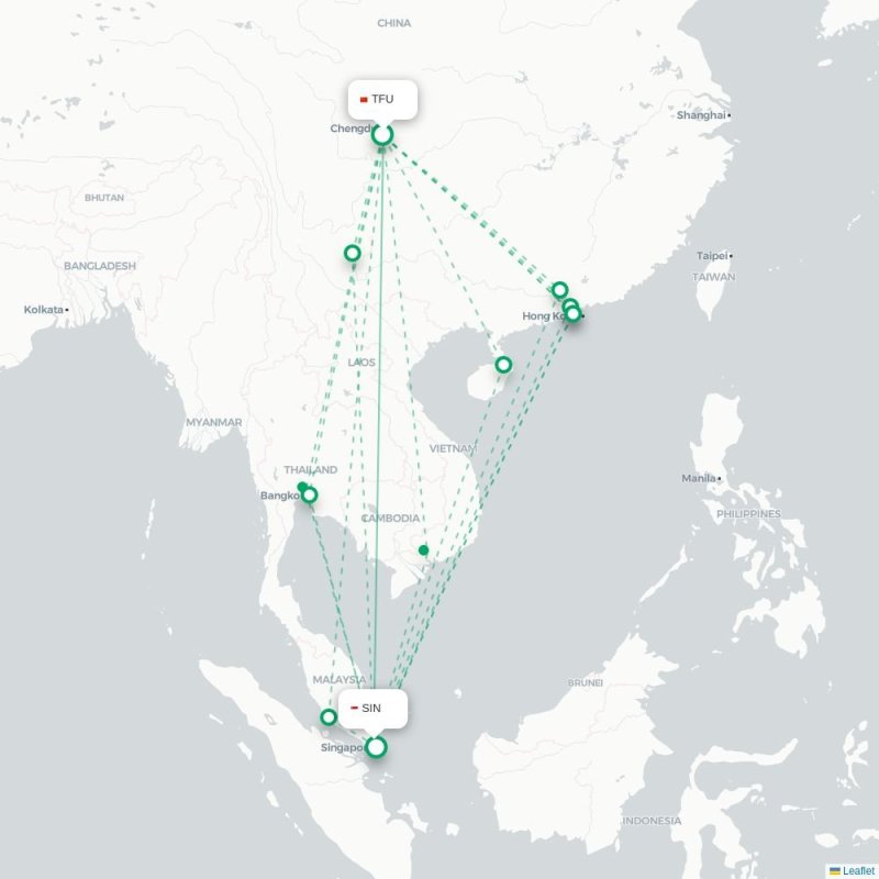 TFU - SIN route map