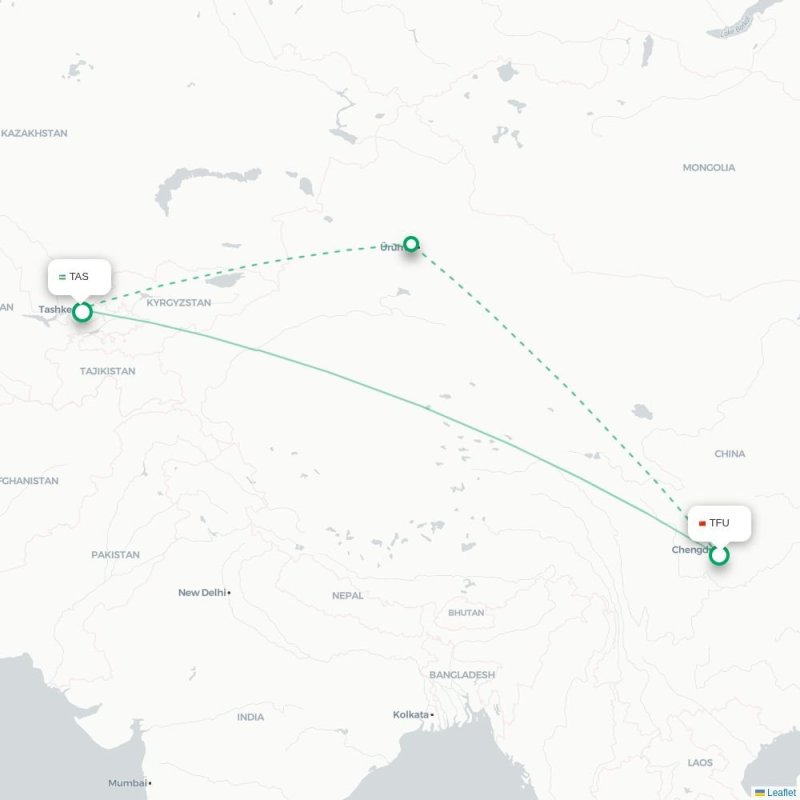 TFU - TAS route map