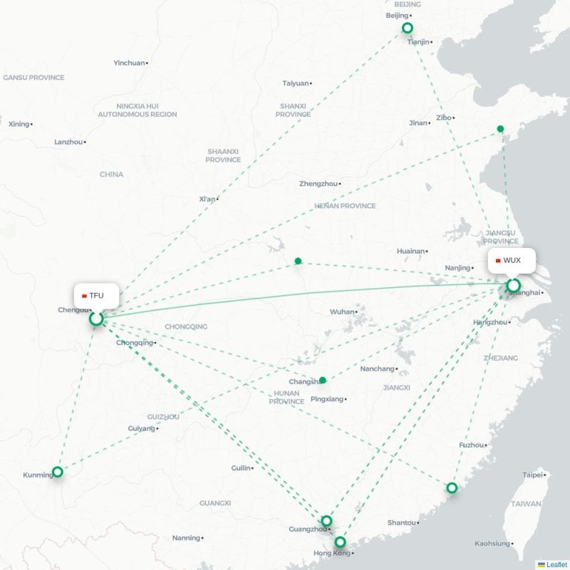 TFU - WUX route map