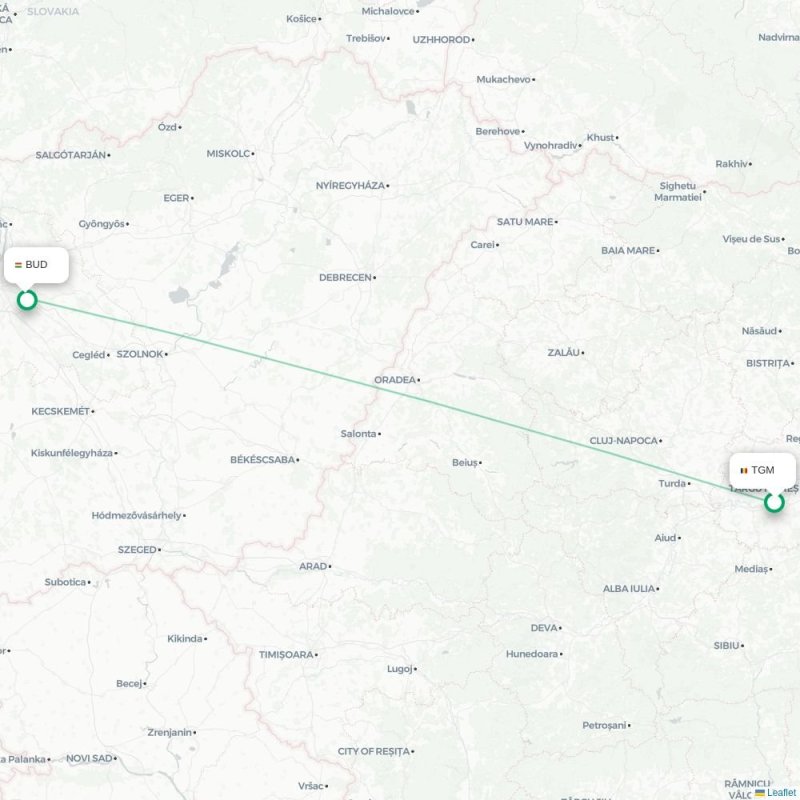TGM - BUD route map
